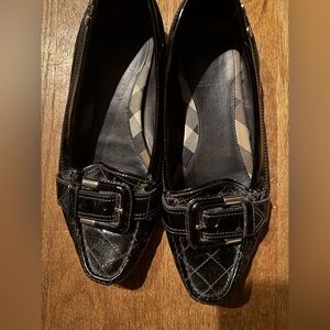 Burberry Buckle Strap Patent Leather Loafers